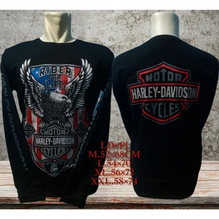 เสื้อยืดแขนยาว พิมพ์ลายธงอเมริกัน Harley Davidson Ride for Life HDCI HOG HDMC สําหรับผู้ชาย