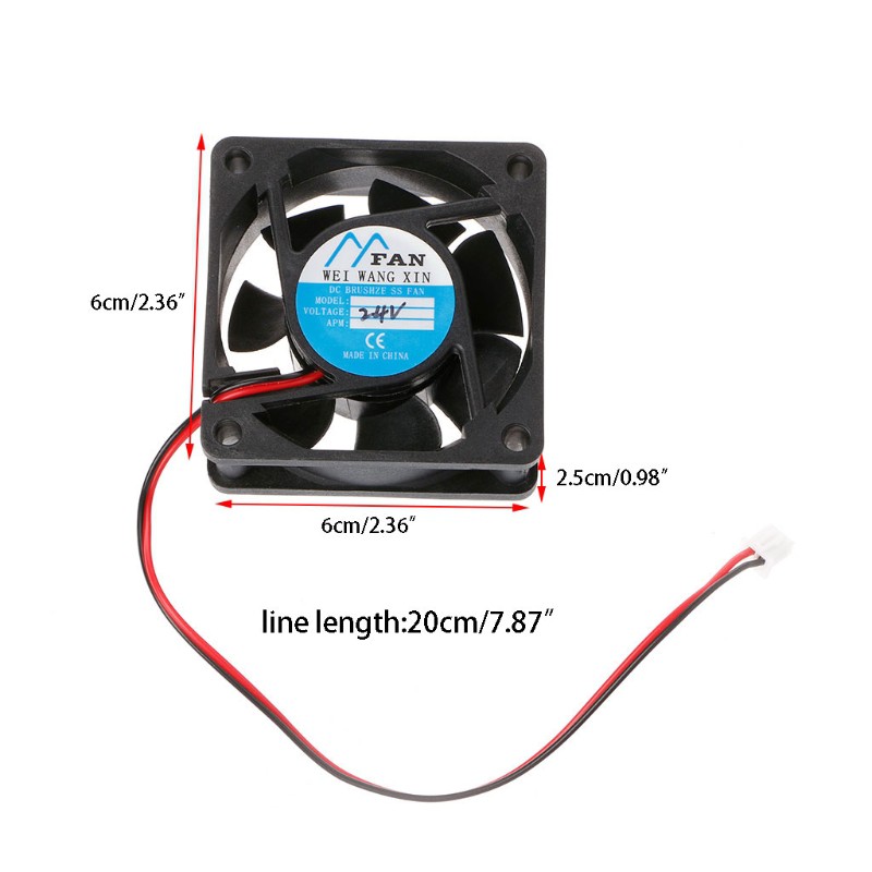 พัดลมคอมพิวเตอร์：60mm x 60mm x 25mm DC 12V 24V 2in Cooler Brushless C CU  Case Cooling Fan 6025 | Shopee Thailand