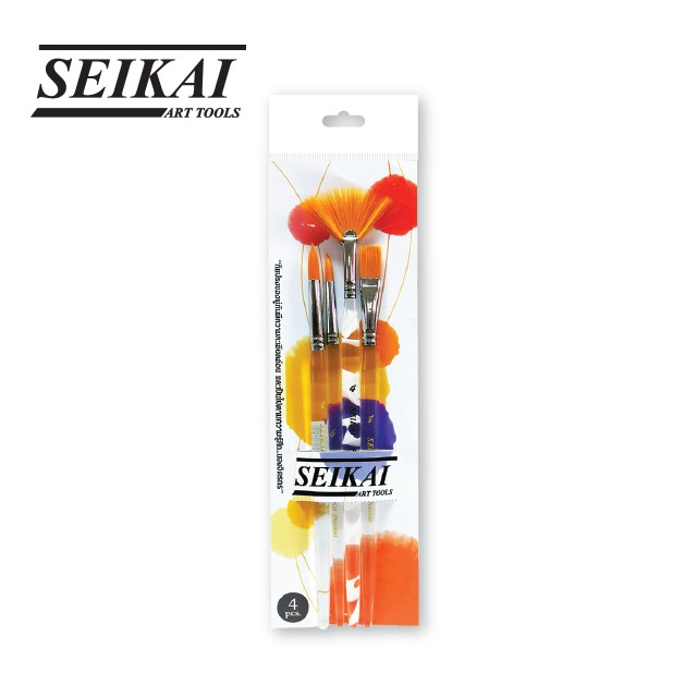 Seikai ชุดพู่กันสีน้ำอะคริคใส 3 ด้าม 1 ชุด
