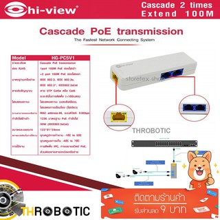 HG-PC5V1 Cascade HI-VIEW PoE Transmission อุปกรณ์ขยายสัญญาณ Fiber Optic