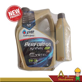 น้ำมันเครื่อง PERFORMA SYNTHETIC EVOTEC 0W-20 ปริมาณ 3+1 ลิตร ปตท.