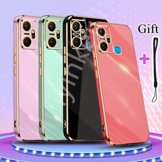 เคสชุบไฟฟ้า ขอบตรง สําหรับ Infinix Smart 6 Plus