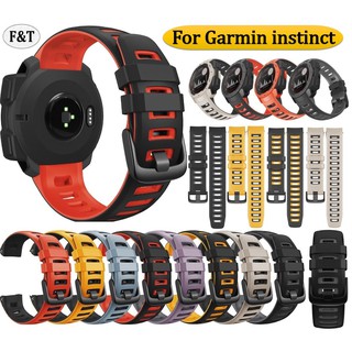 ใหม่ Garmin Instinct สายนาฬิกา Garmin Instinct 2 Smartwatch Double Color Silicone Sport Watchband Strap Garmin Instinct tactical / Garmin Instinct solar Strap Bracelet Belt Replacement Wrist Band