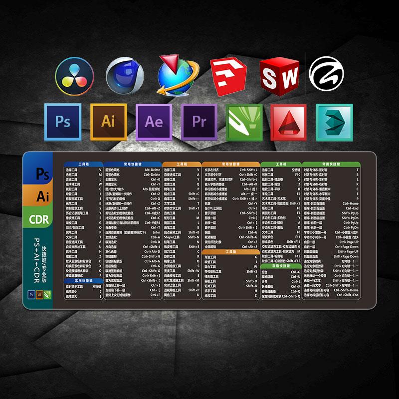 Jianyuan Digital ps ปุ่มลัดแผ่นรองเมาส์ขนาดใหญ่ pr เฉพาะซอฟต์แวร์ดีไซน์ excel Daquan WPS Office cad 