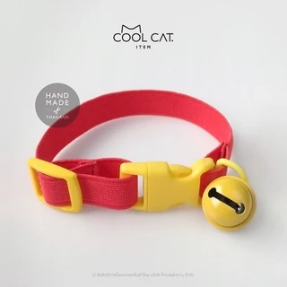 ปลอกคอแมวนิรภัย ยางยืด รุ่น Safe & Soft : เซตสีแดง