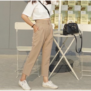 กางเกงสแล๊ค สีน้ำตาล Latte Mixme original pants