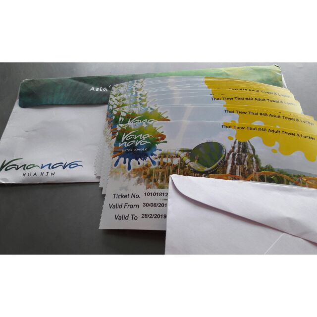 บัตรสวนน้ำ Vana nava + locker + ผ้าเช็ดตัว
