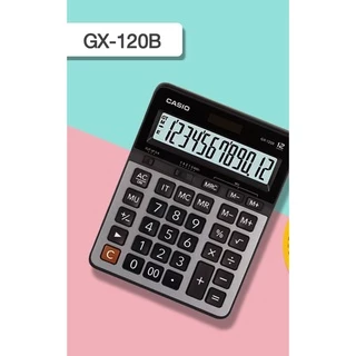 Casio Calculator เครื่องคิดเลข คาสิโอ รุ่น GX-120B แบบตั้งโต๊ะขนาดใหญ่ หน้ากากโลหะ 12 หลัก สีเงิน