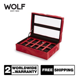 WOLF1834 กล่องหมุน กล่องนาฬิกา รุ่น MEMENTO MORI 10-PIECE WATCH BOX (RED)