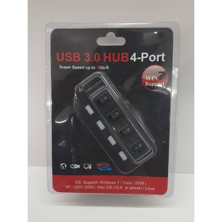 ตัวเพิ่มช่อง USB 3.0 แยกได้ 4 ช่อง สามารถใช้ต่อกับคอม สายยาว 40 เซ็นติเมตร มีสวิตปิดเปิด สัญญานดี