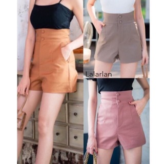 ขาสั้นเอวสูง กระดุมหน้า2เม็ด ❌สีดำ M L XL XXL ❌