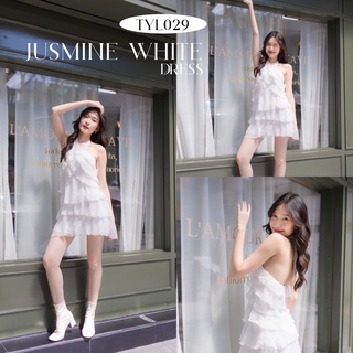 🌸JUSMINE WHITE DRESS🌸 ชุดเดีสสีขาว เว้าหลังมัดคอ สวยมาก #TYL029