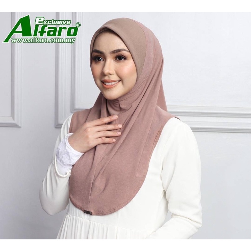 ฮิญาบสวมสำเร็จ มอสเครปสีพื้น Alfaro แท้💯%งานนำเข้ามาเลเซีย🇲🇾(ไซร์ L🌸มีคาง)