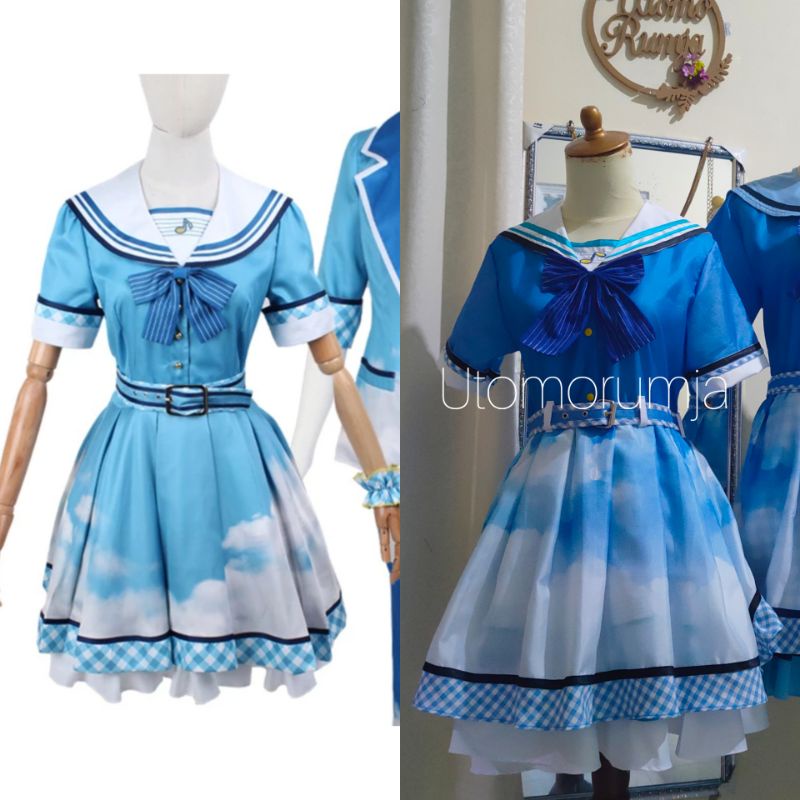 Utomorumja เครื่องแต่งกาย hani project sekai Anniversary เครื่องแต่งกาย gunjou sanka รุ่นสีขาว