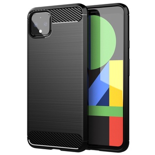 เคสโทรศัพท์ซิลิโคน tpu นิ่ม คาร์บอนไฟเบอร์ ลายทาง กันกระแทก สําหรับ Google pixel 4 4XL