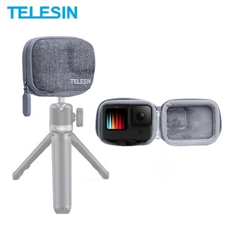 New TELESIN GoPro Hero 11 10 9 Grey Mini Protective Bag Half Open Quick Release กระเป๋าผ้าสีเทา GoPro 9 10 11 กันกระแทก