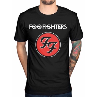 [COD]พร้อมส่ง เสื้อยืด พิมพ์ลายโลโก้ Foo Fighters สีดํา ขนาดใหญ่ สําหรับผู้ชาย