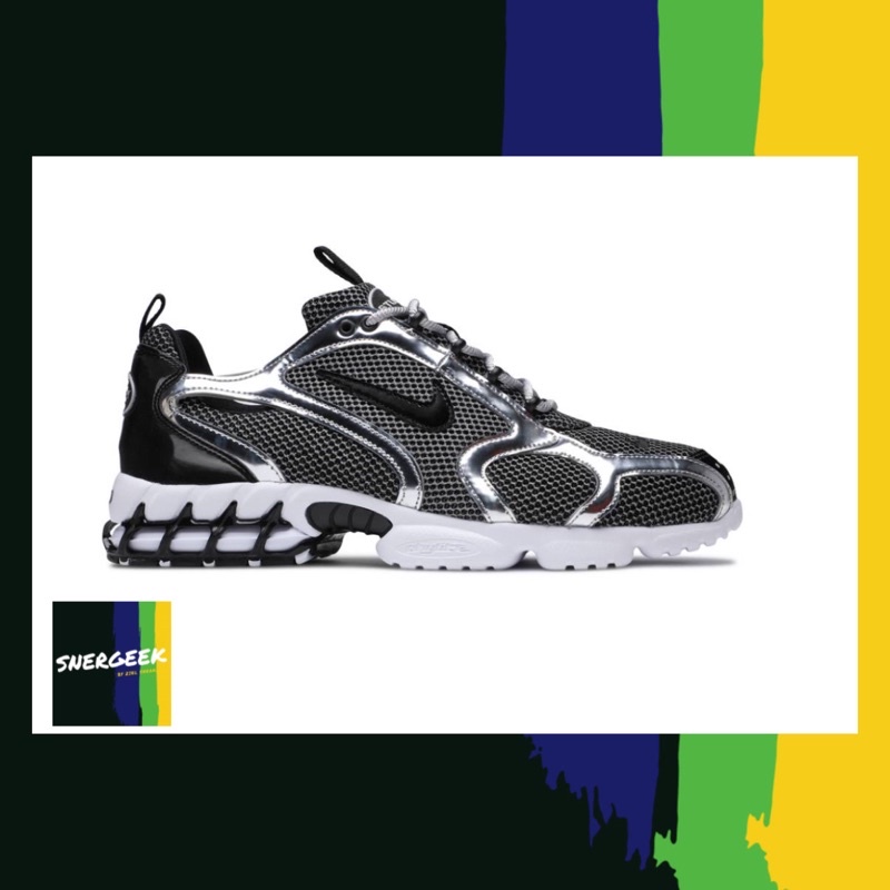 รองเท้า Nike x STUSSY AIR ZOOM SPIRIDON CAGE2 🎩 Pure Platinum รับประกันของแท้ 💯