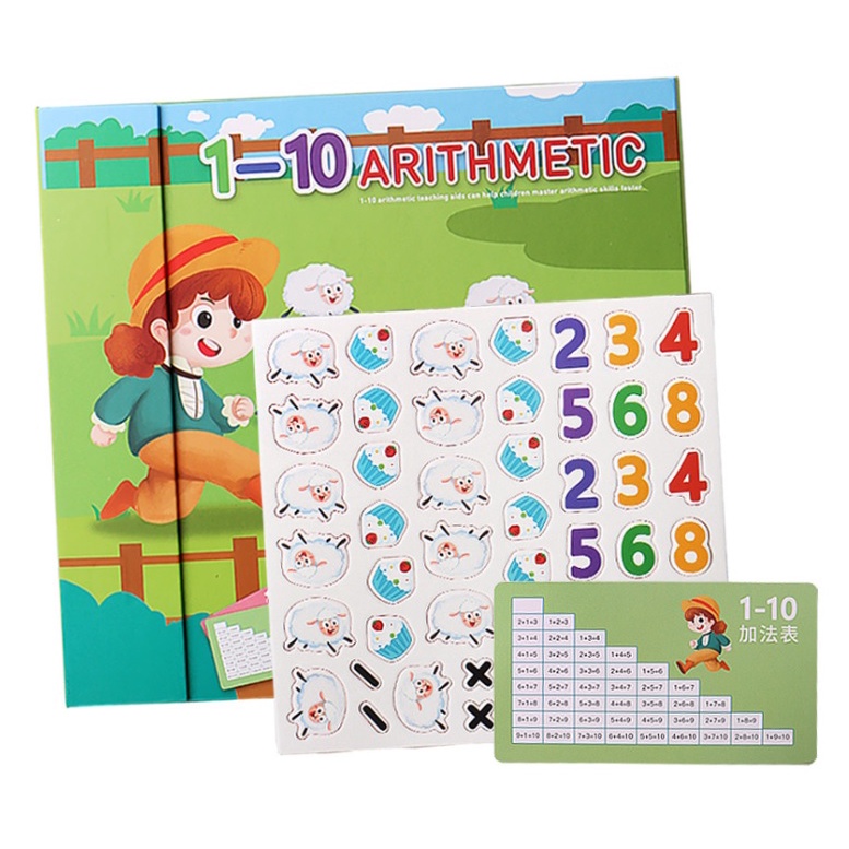 1-10 arithmetic magnetic book กระดานคณิตศาสตร์แม่เหล็ก กระดานบวกลบเลข ของเล่นคณิตศาสตร์ Montessori สายมอนเตสซอรี่