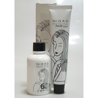 โฉมใหม่! ครีมฟอก นิกาโอะ แม็กซ์ ไลท์ 100 มล.(+ไฮ150 มล.) ฟอกผม ไม่มีแอมโมเนีย Nigao Maxx Light Smooth &amp; Shine