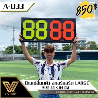 ป้ายเปลี่ยนตัวขนาด38*84ป้ายสกอร์บอร์ด