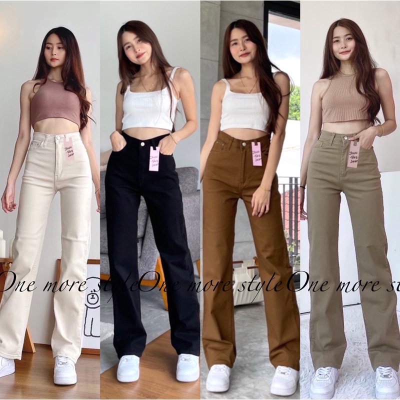 ยีนส์ขากระบอกป้ายChuu-5kgพร้อมส่ง