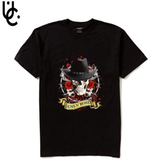 T-shirt เสื้อยืดผ้าฝ้าย แขนสั้น พิมพ์ลายการ์ตูนอนิเมะ guns and roses series สไตล์วินเทจ เรโทร 30s สําหรับผู้ชาย และผู้หญ