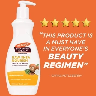 (แพ็ค 2) Palmer's Raw Shea Nourish Daily Body Lotion 400 ml.โลชั่นทาผิวกาย สูตรรอเชียร์ เติมความชุ่มชื้น ปาล์มเมอร์