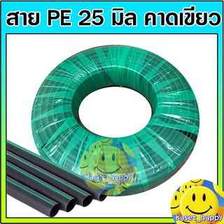 ท่อพีอี สายพีอี ท่อเกษตร pe ขนาด 25 มิล ยาว 200 ม. (คาดเขียว)