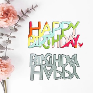 Love* แผ่นแม่แบบโลหะ ตัดลาย Happy Birthday สําหรับตกแต่งสมุด อัลบั้ม กระดาษ การ์ด DIY