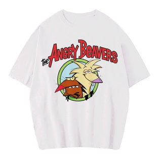 เสื้อยืดแขนสั้น พิมพ์ลาย THE ANGRY BEAVERS ขนาดใหญ่