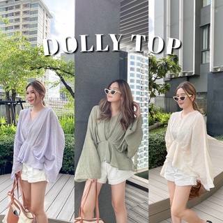 (โค้ด L299HIT ลด 20%) DOLLY TOP เสื้อดีเทลน่ารัก แขนยาวทรงกระดิ่ง ทรงสวยมาก เนื่อผ้าฝ้ายผสม ใส่สบาย