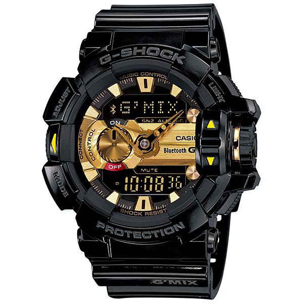ของแท้ 100% Casio G-Shock นาฬิกาข้อมือผู้ชาย สายเรซิ่น รุ่น G'MIX GBA-400-1A9 - สีดำ/ทอง