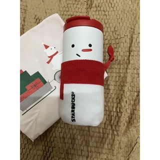 Starbucks กระบอกน้ำ Snowman with Sleeve 12 oz. ของแท้