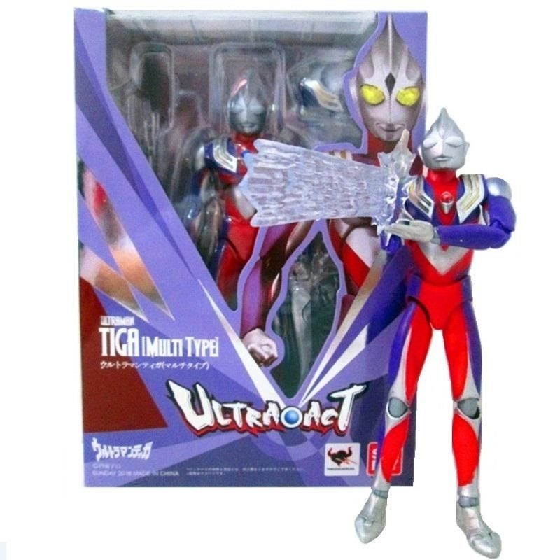 ULTRA-ACT Ultraman Tiga Multi Type Figure Bandai New Forming Edition/2015 Used