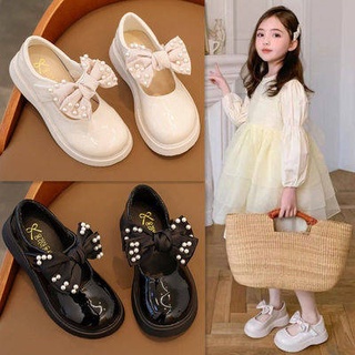 รองเท้าส้นสูงเด็ก รองเท้าเด็กหญิง รองเท้าผู้หญิงเดี่ยว2021ฤดูใบไม้ร่วง New Baby Princess Shoes รองเท้าหนังเด็ก Soft BOTT