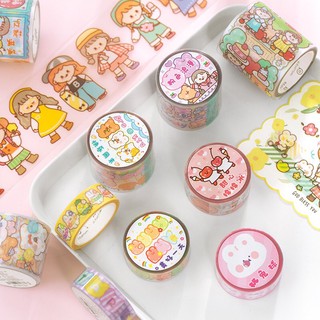 B13🥳เทปการ์ตูนน่ารัก สำหรับตกแต่ง DIY สำหรับตกแต่งไดอารี่ เทปPET สไตล์เกาหลี 8รุ่น