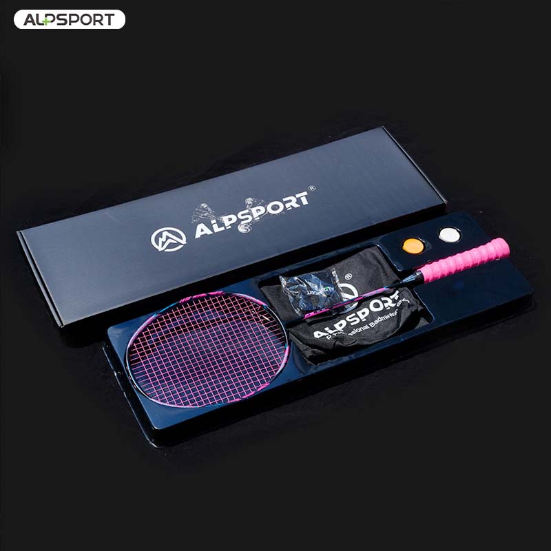 Alpsport ไม้แบดมินตัน คาร์บอนไฟเบอร์ 4U G5 80-84g 100% พร้อมสายเอ็นฟรี 24-32Lbs Reket Pro สําหรับฝึก
