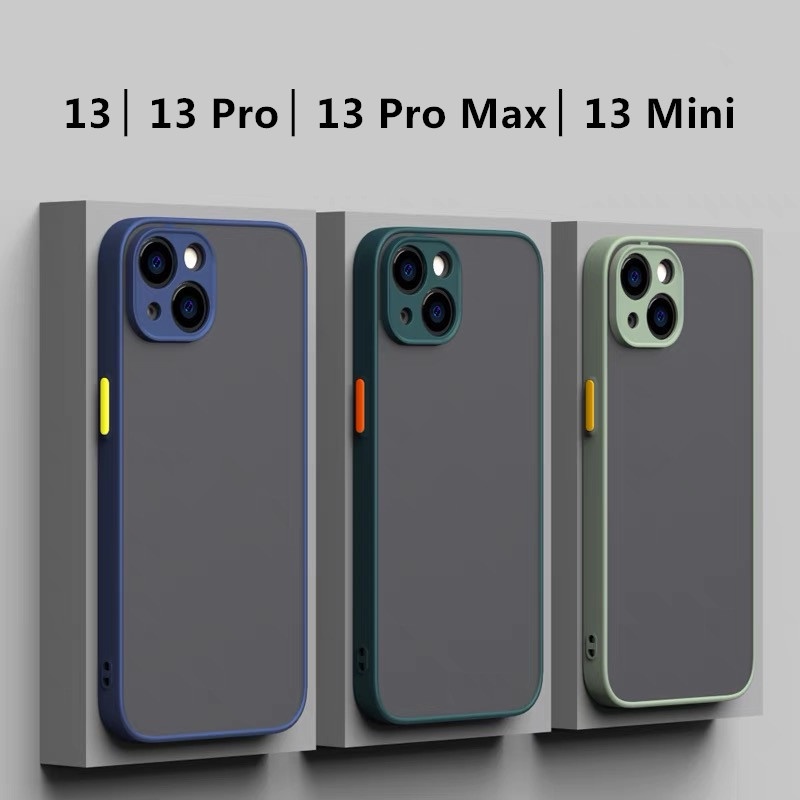 Zเคสขอบสีหลังขุ่นสำหรับไอโฟน ใช้สำหรับ iPhone 13 Pro Max 13Mini TPU Caseขอบสีสวยๆ เคสซิลิโคน เคสหลังด้านขอบสี