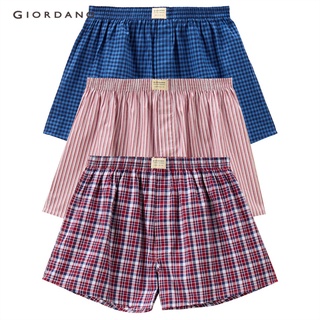 GIORDANO กางเกงบ๊อกเซอร์ ผ้าฝ้าย Mens Cotton boxers (3pcs/pack) 01179139