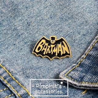 📬 พร้อมส่ง : 🦇 เข็มกลัดลายค้างคาวสีดำ “BARTMAN” | “BARTMAN” Black Bat Enamel Brooch Pin.