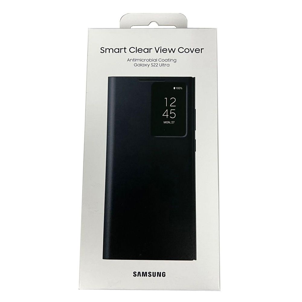 Samsung Official Galaxy S22 Ultra Smart Clear View Cover (Black), EF ...