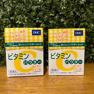 [แพคคู่ พร้อมส่ง⚡️แท้] DHC Vitamin C POWDER 1500mg. วิตามินซี ชนิดผง ละลายน้ำ (30ซอง) ช่วยให้ผิวดูขาวใส