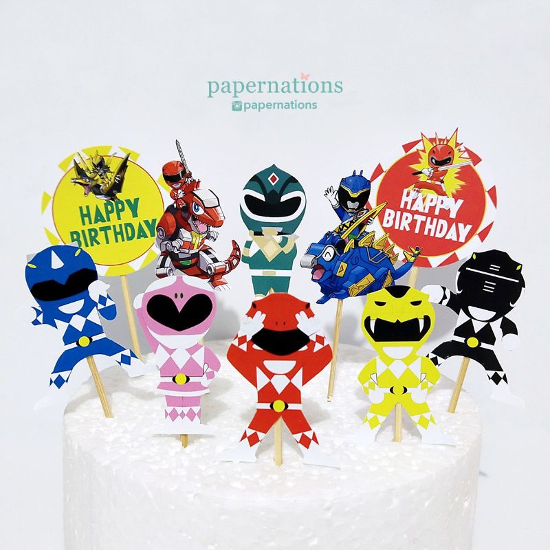Cupcake Topper Power Rangers / Topper Power Rangers / เค้ก Topper Power Rangers