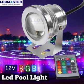 LED Swimming Pool Lightไฟส่องน้ำพุ 12V 10W RGB /warmwhite/white เเบบมีเลนส์ เหมาะสำหรับใช้เป็นไฟตกเเต่งสระว่ายน้ำ