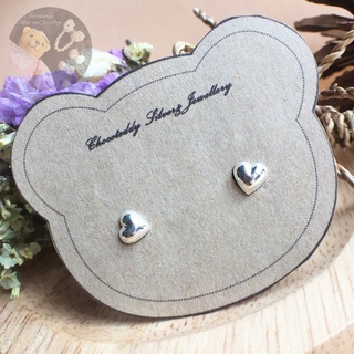 S925 ต่างหูหัวใจเงินแท้ Sterling Silver heart earrings