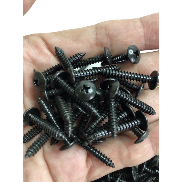 น้อตยึดฝาหลังลำโพงdiy สกรูหัวร่ม เบอร์8 ยาว1นิ้ว สีดำ ราคาถูก