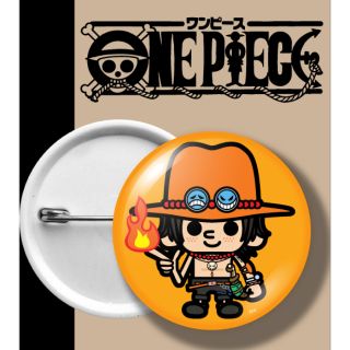 ONEPIECE BADGE เข็มกลัด วันพีช เอส ACE พื้นส้ม ORANGE