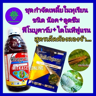 ชุด กำจัดเพลี้ยในทุเรียน น๊อค+ดูดซึม กำจัดเพลี้ย ฟีโนบูคาร์บ 1 ลิตร+ไดโนทีฟูเเรน 100กรัม สตาร์เกิลผง 20% แรงกว่า เพลี้ย