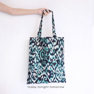 กระเป๋าผ้าลินิน Sea linen tote